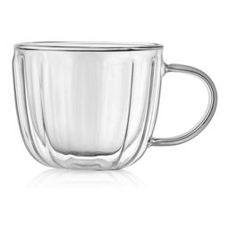 Кружка стеклянная для чая с двойными стенками Walmer Wave, 0.35 л, цвет прозрачный  фото 2