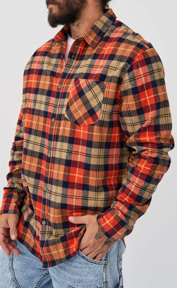 Рубашка F521-0460 orange-blue