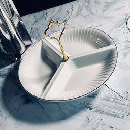 102-057 Менажница 25х16см MARZIPAN GREY в под.уп.(х12)Фарфор - Lenardi фото 2