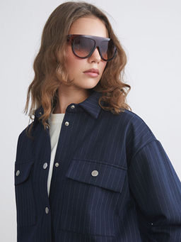 ?izgili Oversize Kad?n G?mlek Tunik