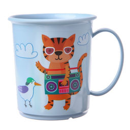 Кружка с декором 180 мл, детская, пластиковая, МИКС