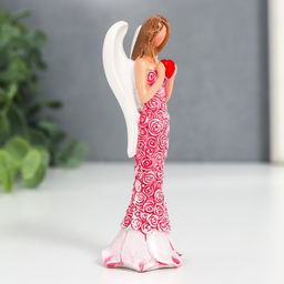 Фигурка полистоун Ангел в цветочном платье с сердцем, 10?3.8?3.2 см, МИКС