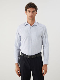 Regular Fit Uzun Kollu Ekose Gabardin Erkek G?mlek