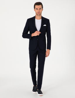 Lacivert Slim Fit Y_n Kar___ml_ Ceket - Cacharel фото 4