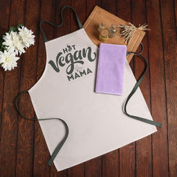 Набор подарочный «Этель» Vegan mama: фартук 70×60 см, полотенце 30×60 см, 100% хлопок
