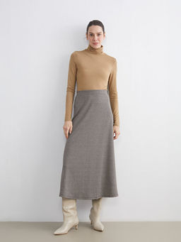 Beli Fermuarl? Kazaya?? Desenli A Kesim Etek