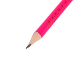 Цена за 48 шт. Карандаш чернографитный с ластиком НВ, корпус трехгранный заточенный, в тубусе, МИКС