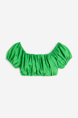 Top off-the-shoulder con bordado ingl?s