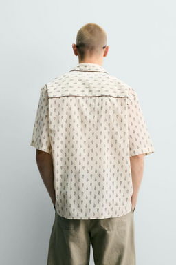 CAMISA RELAXED FIT PAISLEY CONTRASTE / Blanco roto - Zara фото 3