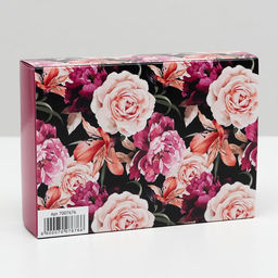 Цена за 5 шт. Коробка для конфет 6 шт, Темные розы, 13,7 х 9,85 х 3,86 см - UPAK LAND фото 4