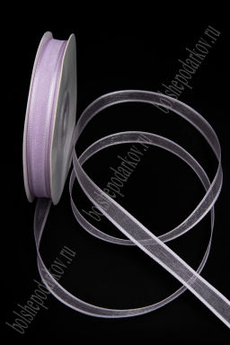 Лента органза с атласными краями 1 см*25 ярд (SF-8086) фиолетовый №44