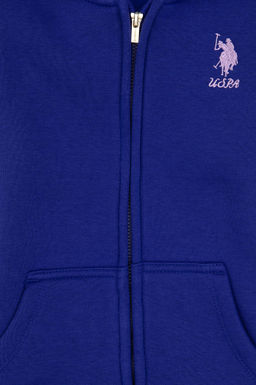 K_z _ocuk Mor Kap__onlu Fermuarl_ _ardonlu Basic Sweatshirt Sepette S_rpriz _ndirim - U.s. polo assn фото 5