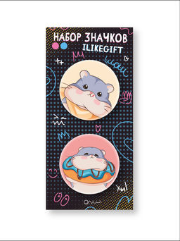 Набор закатных значков 2 шт. iLikeGift "Hamster"