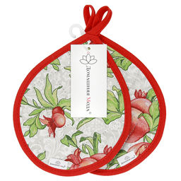 Кухонный комплект Гранат К: прихватка 20х15,5см Капелька - 2шт, хлопок Премиум 191г/м2 - хлопок 100%, наполнитель - ватин 280гр/м2, Домашняя мода (Россия)