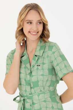 Платье U.S. Polo Assn тканое зеленое из вискозы  фото 16