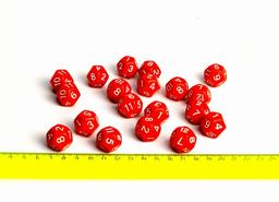 Игральные кости (кубик 12 граней, белый,красный)