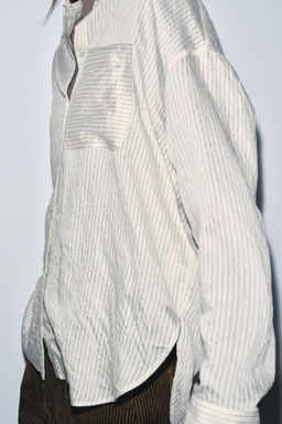 ZW COLLECTION STRIPED FLOWING SHIRT - Zara фото 4