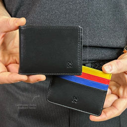 Итальянский кожаный кошелёк DuDu серии Caprera | черный - Dudubags фото 4