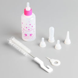 Набор для вскармливания Пушистое счастье для котят, 60 мл, с 4 сосками и ёршиком  фото 2