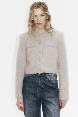 C?rdigan en mezcla de mohair con hombreras - H&m фото 4