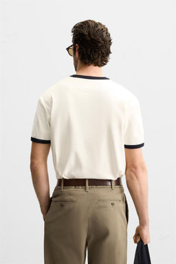 BASIC CONTRAST RIB T-SHIRT - Zara фото 11