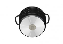 Кастрюля 6л со стекл.крышкой Каменная Черный гранит арт.186660, НЕВА