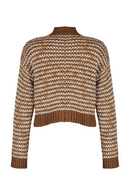 Kahverengi Yumusak Dokulu Degrade Triko H?rka TWOAW24HI00052