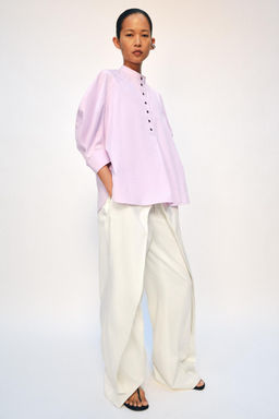 CAMISA MANGA ABULLONADA ZW COLLECTION / Malva
