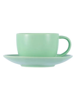 52235 GIPFEL Чайная пара GRONTE: чашка 230 мл, блюдце 15 см. Материал: керамика. Цвет: светло-зеленый.