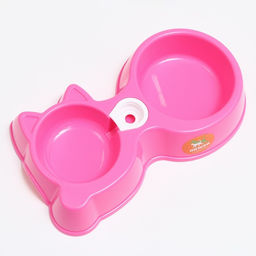 Миска двойная Киска под бутылку 300 мл/100 мл, фиолетовая - Пижон фото 3