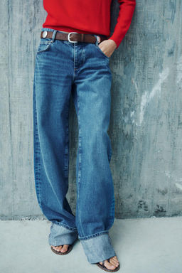 Z1975 SELVEDGE LOOSE WIDE-LEG MID-WAIST JEANS - Zara фото 9