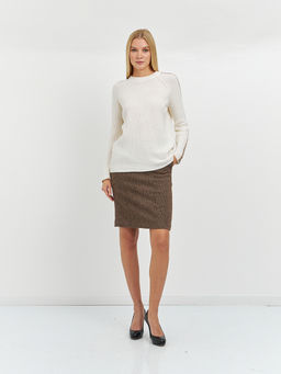 джемпер женский в молочном цвете с лампасами - Glenfield фото 2