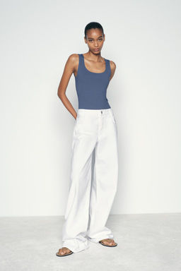 POLYAMIDE TOP WITH WIDE STRAPS - Zara фото 2