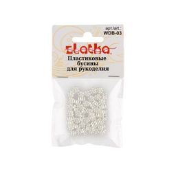 Бусина Zlatka пластик WDB-03 6 x 6 мм 10 х 50 шт №01 цветок под жемчуг