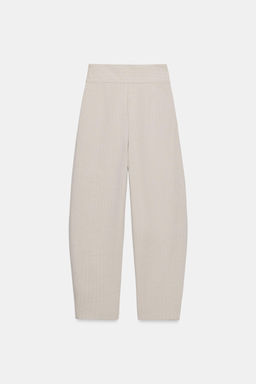 PANTAL?N BALLOON PLIEGUES RAYAS / Gris / Beige - Zara фото 7