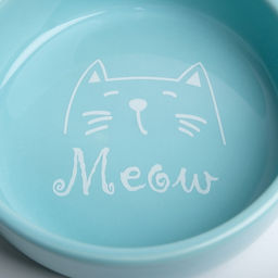 Миска керамическая Meow 300 мл - 13.413.44 см, голубая - Пижон фото 4