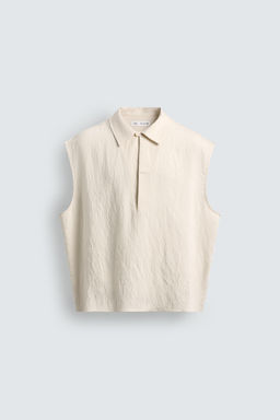 CAMISA POLO TANK RELAXED FIT / Beige - Zara фото 7