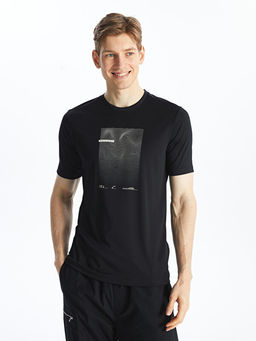 Bisiklet Yaka K?sa Kollu Bask?l? Erkek Spor Ti??rt