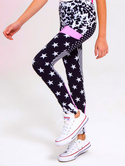 Леггенсы "Ассорти",чёрно-белый-звезды