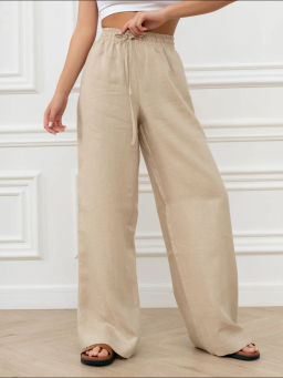 Брюки женские Лён Бежевый - Modamica фото 29