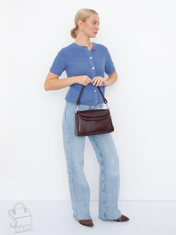 Сумка женская кожаная 0036VG wine purple  Vitelli Grassi