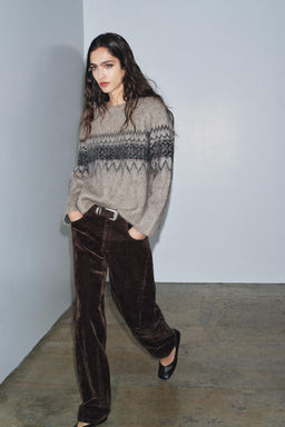 JACQUARD KNIT JUMPER WITH BRUSHED EFFECT - Zara фото 5