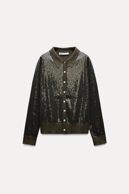 SEQUINNED KNIT CARDIGAN - Zara фото 4