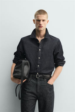 LIGHTWEIGHT COTTON/LINEN DENIM SHIRT - Zara фото 9