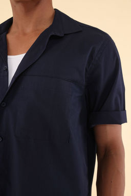 TRENDYOL MAN Lacivert Unisex Boxy Fit Poplin Yazl?k K?sa Kollu Gomlek TMNSS25GO00042 - Trendyolmilla фото 4