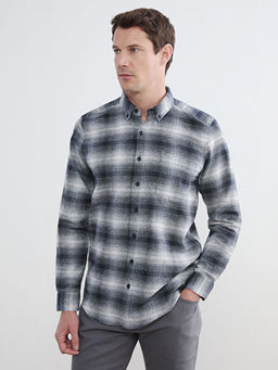 Regular Fit Y?n Kar???ml? Erkek G?mlek