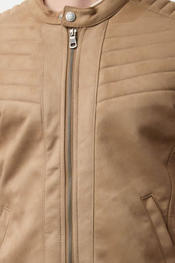 TRENDYOL MAN Camel Slim Fit Suet K?sl?k Biker Ruzgara ve Suya Dayan?kl? Mont Ceket TMNAW25MO00048 - Trendyolmilla фото 3