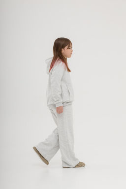 068 Детский костюм с палаццо, серый меланж - Knitka wear фото 4