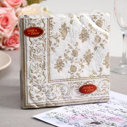 Салфетки бумажные "GOLD DECOR" 3 сл 33*33 20л