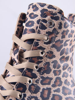 Ботинки 215.warmbr.Бежевый леопард/байка